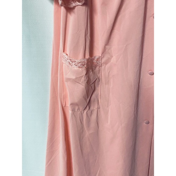 Vintage Shadowline Two Piece Gown and Button Up Robe Set Lace & Embroidery Small - Picture 9 of 14